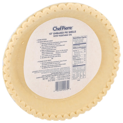 Chef Pierre PIE SHELL VEGETABLE SHORTENING UNBAKED 10