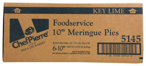 Sara Lee Chef Pierre Key Lime Meringue Pie, 10 inch -- 6 per case.