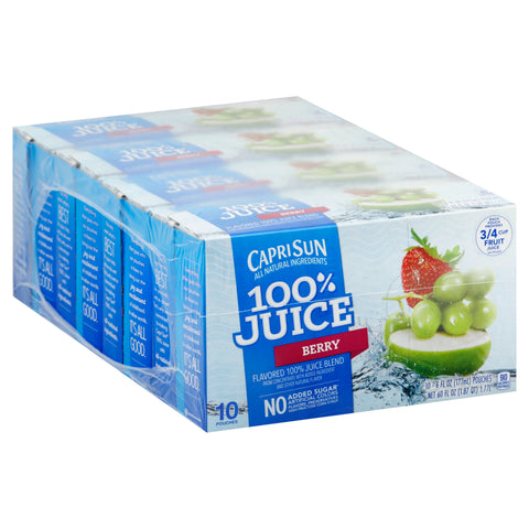 Capri Sun 100 Percent Juice Berry Juice Pouch, 6 Ounce -- 40 per case