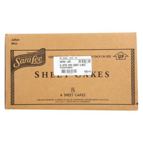 Sara Lee Iced Carrot Sheet Cake, 12 x 16 inch -- 4 per case.