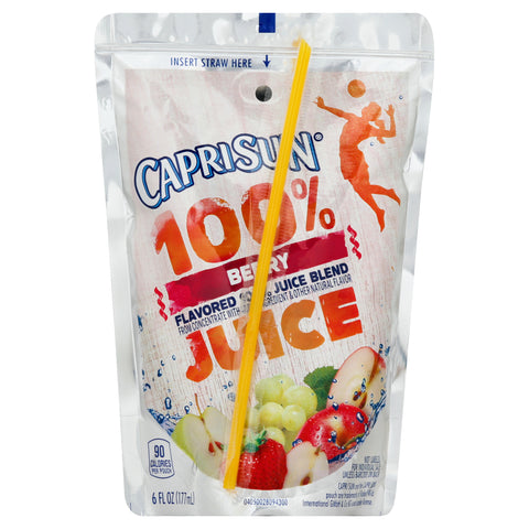 Capri Sun 100 Percent Juice Berry Juice Pouch, 6 Ounce -- 40 per case