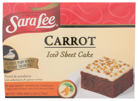 Sara Lee Iced Carrot Sheet Cake, 12 x 16 inch -- 4 per case.