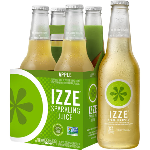 Izze JUICE APPLE SPARKLING GLASS BOTTLE
