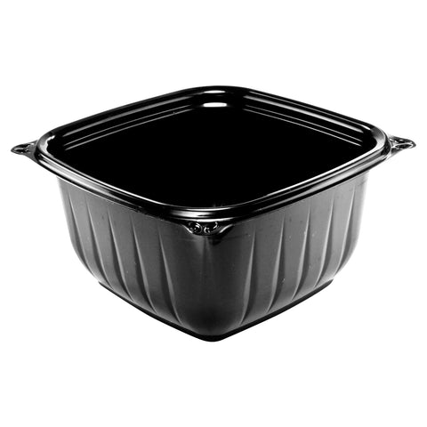 PresentaBowls® BOWL PLASTIC BLACK SQUARE 16 OZ