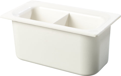 Carlisle PAN FOOD PLASTIC COLDMASTER 1/3 DIVIDED WHITE 6
