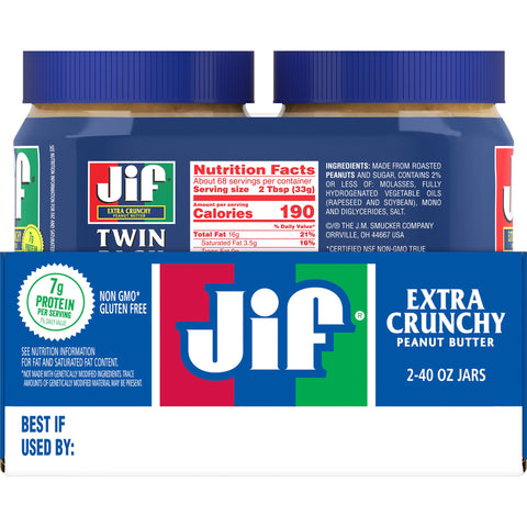 Jif® PEANUT BUTTER CRUNCHY TWIN PACK
