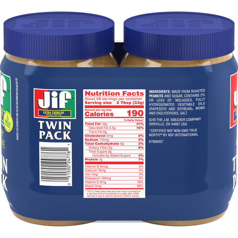 Jif® PEANUT BUTTER CRUNCHY TWIN PACK