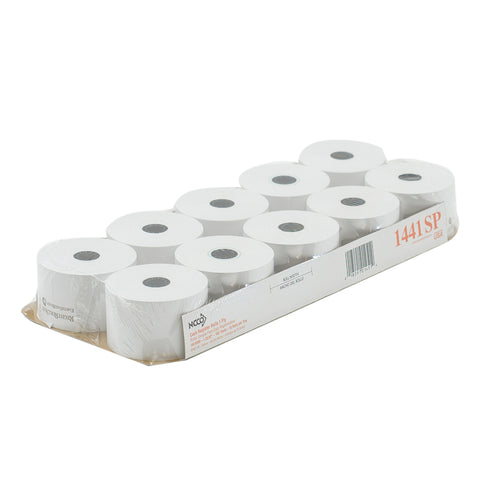 National Checking Company White Bond 1 Ply Register Roll Tape, 44 Millimetre -- 50 per case.