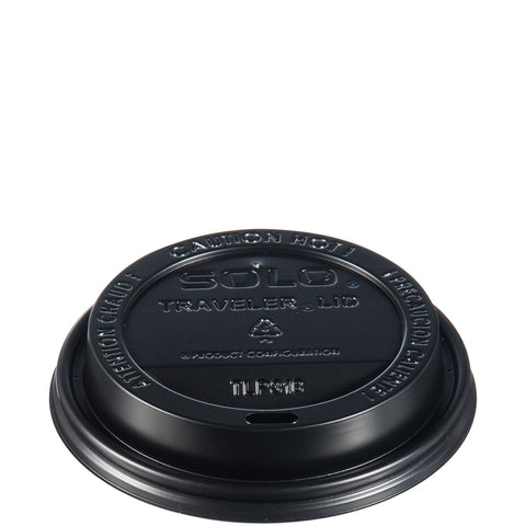 Solo Traveler Black Cappuccino Style Dome Lid with Sip Hole -- 1000 per case