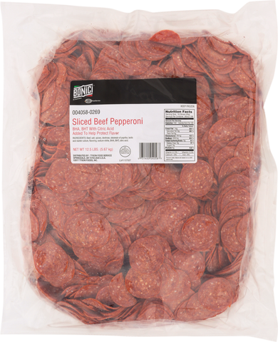 Tyson Bonici Beef Pepperoni Pizza Topping, 12.5 Pound -- 2 per case.