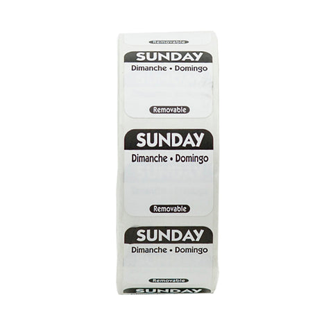 Label Removeable Square Black Sunday 1x1