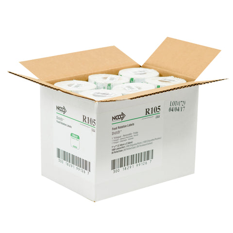 National Checking Company Dateit Green Trilingual Removable Label - Friday, 1 x 1 inch -- 1000 per case.