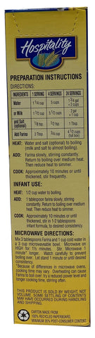 Hospitality CEREAL WHEAT FARINA CREAMY ENRICHED
