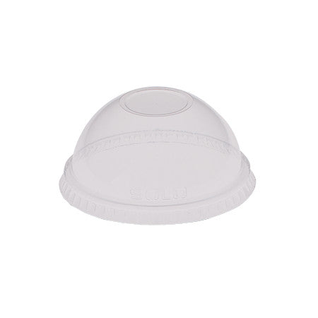 Solo PET No Hole Clear Dome Lid -- 100 per case