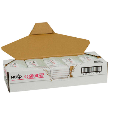 National Checking Company Interleaving Carbon Guest Check Paper - 2 Part Green, 17 Line, 3.5 x 6.75 inch -- 2500 per case.