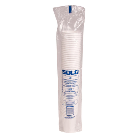 Solo White Paper Hot Cup, 12 Ounce -- 1000 per case