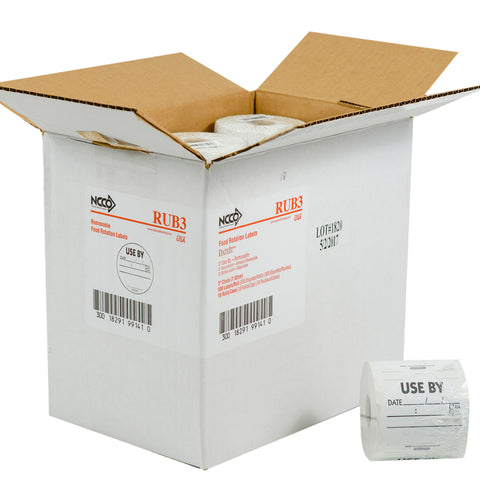 National Checking Company Use By Removable Label, 3 inch Circle -- 500 per case.