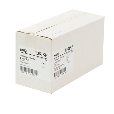 National Checking Company White Bond 1 Ply Register Roll Tape, 38 Millimetre -- 50 per case.