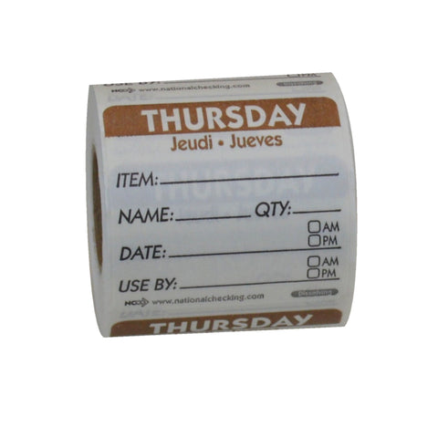 Label Trilingual Item/date/use By Dissolving Brown Thursday 2x2