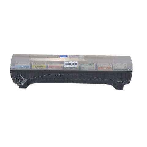 National Checking Labelocker Durable Plastic Dispenser with 7 Rolls of the 2 x 2 Day of the Week Dissolvable Labels.