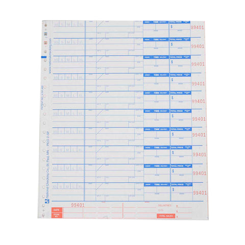 National Checking Company Carbonless Delivery Form - 4 Part White, 10 Order, 9.25 x 11 inch -- 300 set per case.