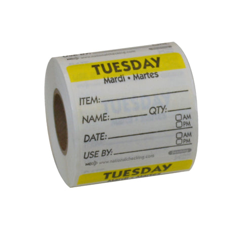 Label Trilingual Item/date/use By Dissolving Yellow Tuesday 2x2