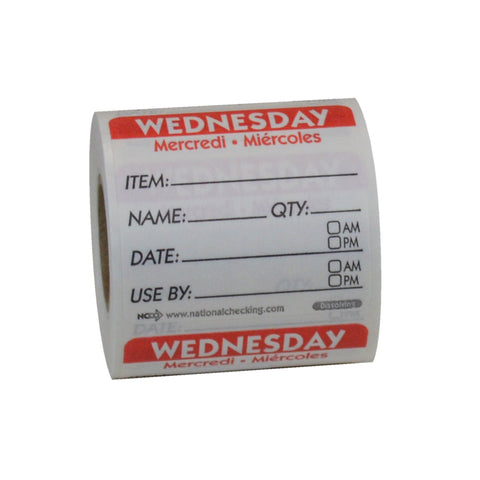 Label Dissolvable Use By Red Wednesday 2x2