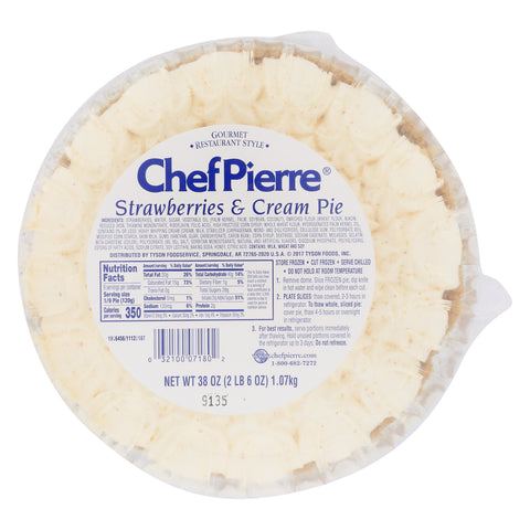 Sara Lee Chef Pierre Strawberries and Cream Fruit de la Cream Pie, 39.65 Ounce -- 4 per case.