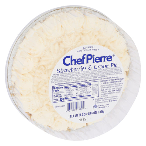 Sara Lee Chef Pierre Strawberries and Cream Fruit de la Cream Pie, 39.65 Ounce -- 4 per case.