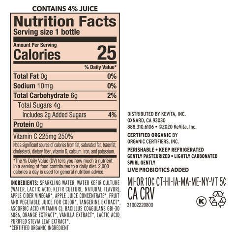 Kevita DRINK SPARKLING PROBIOTIC TANGERINE