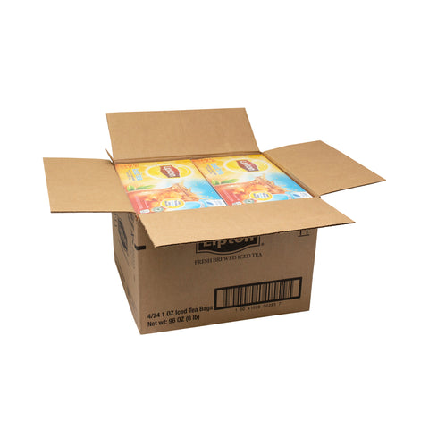 Lipton Black Iced Tea Bags Unsweetened, 1 gallon, Pack of 24 -- 4 per case