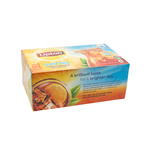Lipton Black Iced Tea Bags Unsweetened, 1 gallon, Pack of 24 -- 4 per case