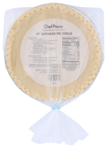 Pie Shell Lard Shortening Unbaked 10