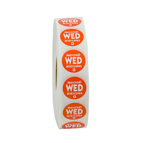 Label Wednesday Trilingual Removable Red 3/4