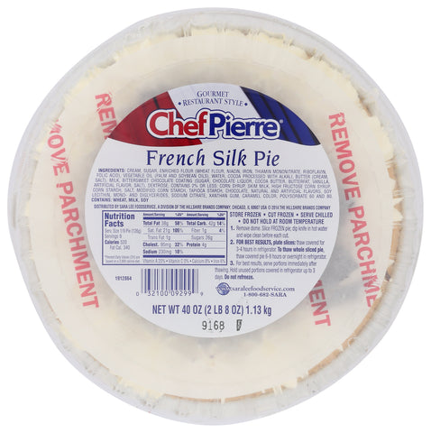 Sara Lee Chef Pierre Gourmet French Silk Pie, 10 inch -- 4 per case.