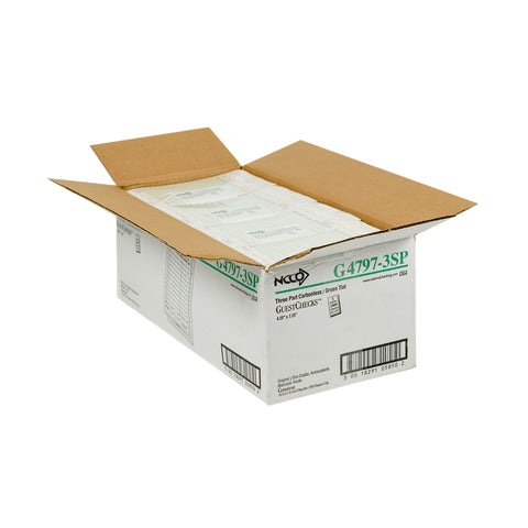 National Checking Medium-Wide Green Three-Part Carbonless Guest Check with Beverage Backer, 7.25 x 4.25 inch -- 2000 per case