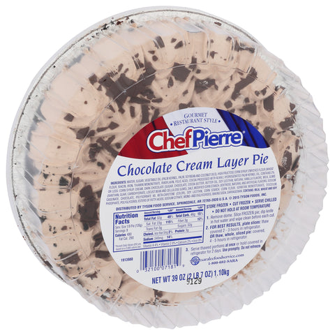Sara Lee Chef Pierre Chocolate Cream Multi Layer Cream Pie, 40.6 Ounce -- 4 per case.