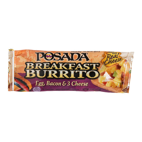 Windsor Posada Egg, Bacon and 3 Cheese Burrito, 4 Ounce -- 24 per case.
