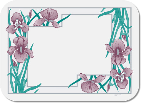 Dinex® TRAYCOVER IRIS GARDEN DESIGN W/ STRAIGHT EDGE/ROUND CORNER NON-SKID 13-5/8