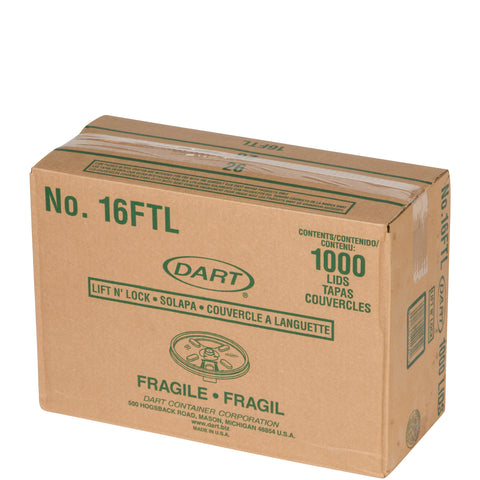 Lid Plastic White Lift N' Lock F/ Cups And Containers 16 Oz