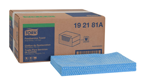 Wiper Foodservice Cloth Blue/white 13x21.5 1/4 Fold