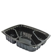Dart 3 COMPARTMENT BLACK PLASTIC CONTAINER 4.9 OZ