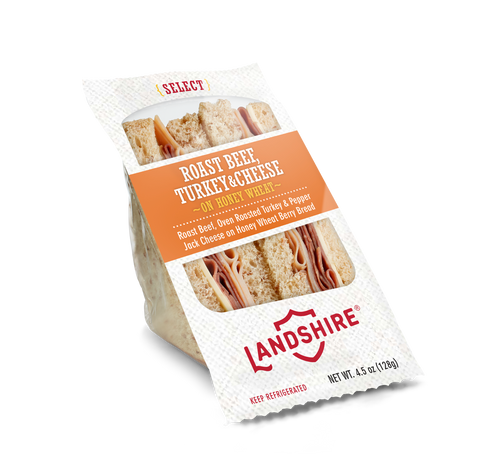 Landshire® SANDWICH WEDGE ROAST BEEF TURKEY & CHEESE 10000004483