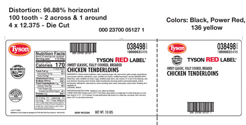 Tyson® Red Label™ CHICKEN TENDERLOIN BREADED SWEET CLASSIC COOKED 10000038498