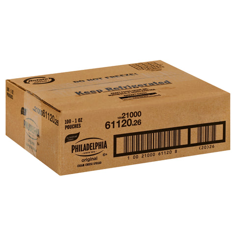 Kraft Philadelphia Original Cream Cheese Spread - Pouch, 1 Ounce -- 100 per case.
