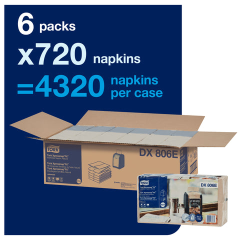 Tork Xpressnap Fit Natural 2 Ply Interfold Dispenser Paper Napkin, 6.5 x 8.39 inch - 120 per pack -- 36 Packs per case