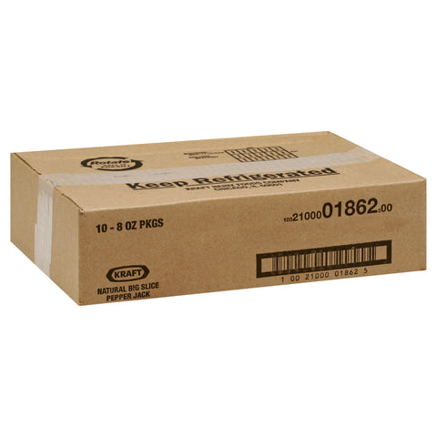 Kraft Deli Fresh Pepper Jack Natural Sliced Cheese, 8 Ounce -- 10 per case.