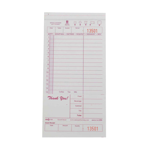 National Checking GUEST CHECK 2 PART 950 SW