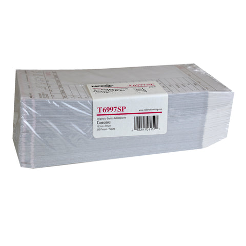 National Food Group GUEST CHECK LARGE-WIDE TWO-PART CARBONLESS TAN 5.25X8.5