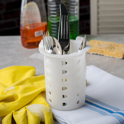 Carlisle CYLINDER SILVERWARE WHITE PLASTIC PERMA-SIL